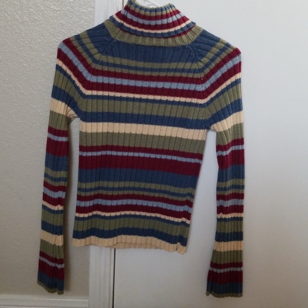 ISO by next era 90s vintage green red cream turtleneck sweater